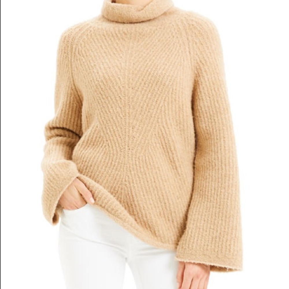 Theory Moving Rib Turtleneck Sweater, Light Natural - Picture 14 of 14